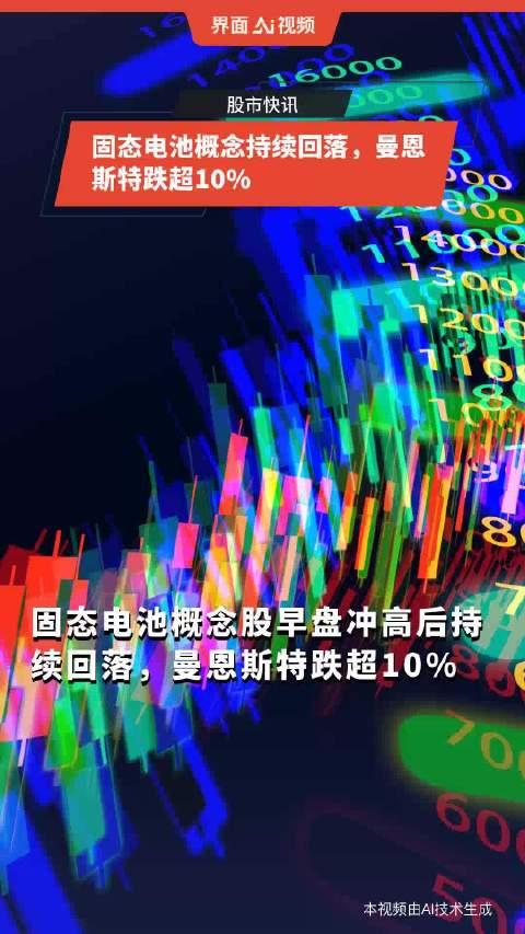 固态电池概念持续回落，曼恩斯特跌超10%