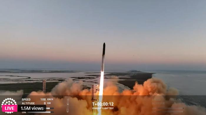 SpaceX星舰第六次试射 特朗普亲临