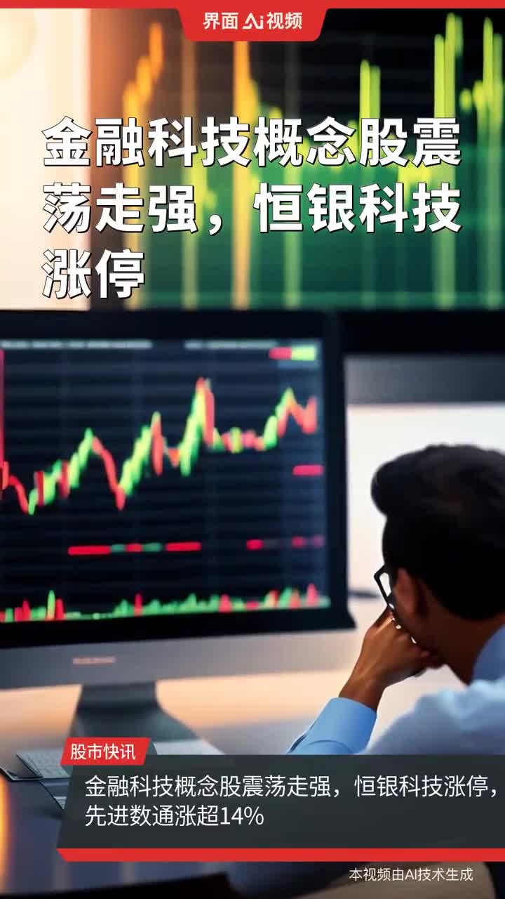 金融科技板块开始发力，银信科技直拉20CM涨停