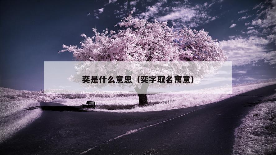 奕是什么意思（奕字取名寓意）