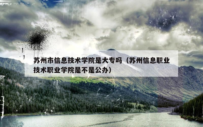 苏州市信息技术学院是大专吗（苏州信息职业技术职业学院是不是公办）