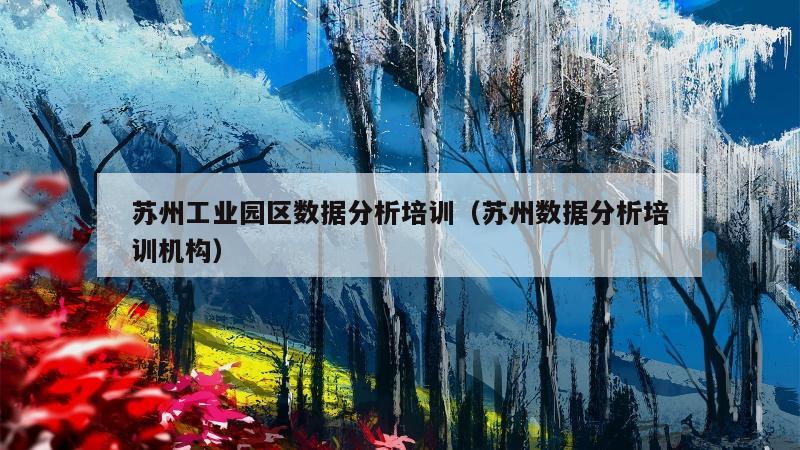 苏州工业园区数据分析培训（苏州数据分析培训机构）