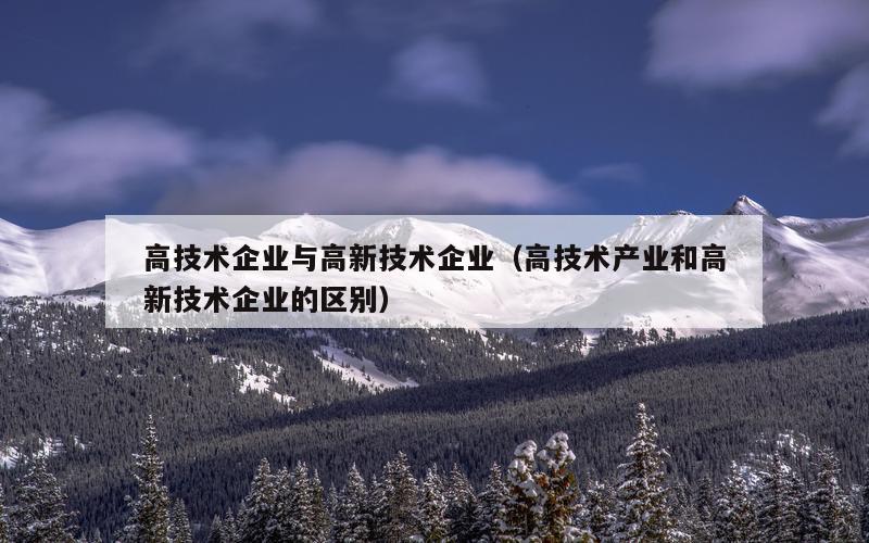 高技术企业与高新技术企业（高技术产业和高新技术企业的区别）