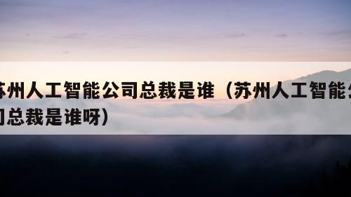 苏州人工智能公司总裁是谁（苏州人工智能公司总裁是谁呀）