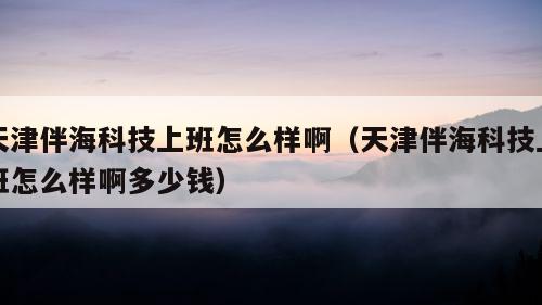 天津伴海科技上班怎么样啊（天津伴海科技上班怎么样啊多少钱）