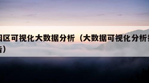 园区可视化大数据分析（大数据可视化分析报告）