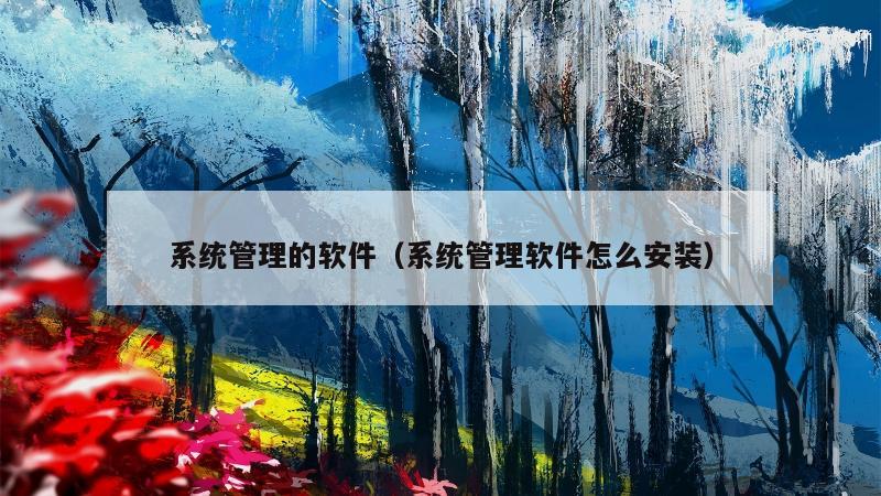 系统管理的软件（系统管理软件怎么安装）