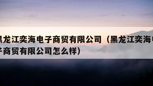 黑龙江奕海电子商贸有限公司（黑龙江奕海电子商贸有限公司怎么样）