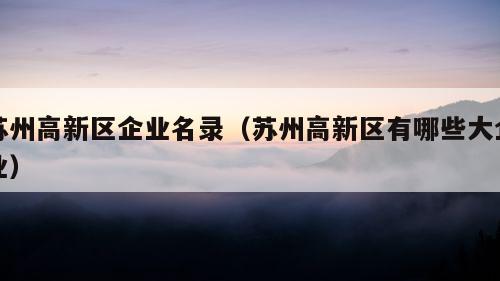 苏州高新区企业名录（苏州高新区有哪些大企业）