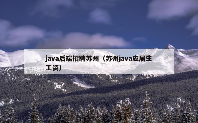 java后端招聘苏州（苏州java应届生工资）