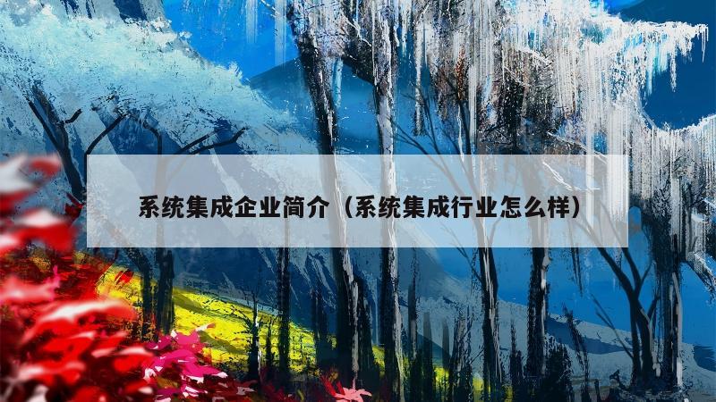 系统集成企业简介（系统集成行业怎么样）