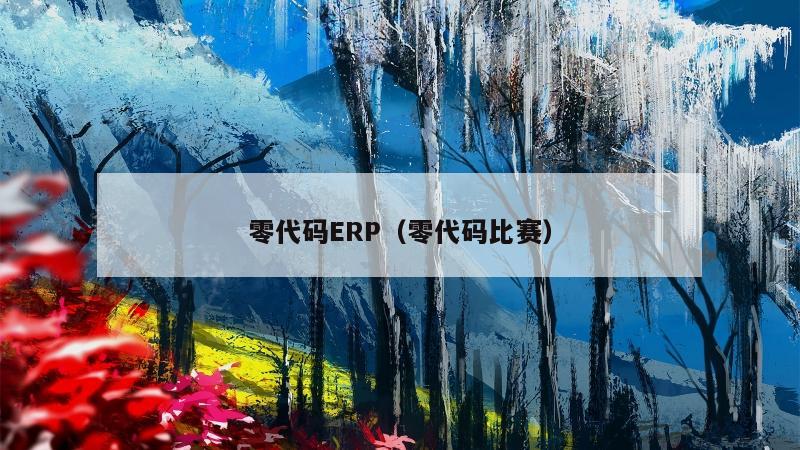 零代码ERP（零代码比赛）