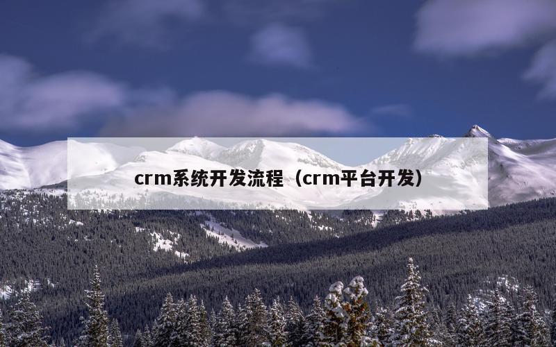 crm系统开发流程（crm平台开发）