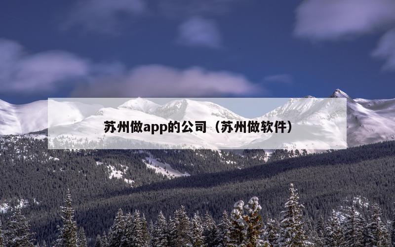 苏州做app的公司（苏州做软件）