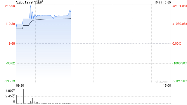 新股N强邦大涨1070% 触发临时停牌